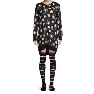 The Nightmare Before Christmas Sleep Shirt‎ Womens XS Jack Skellington Sally
